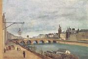 Jean Baptiste Camille  Corot Le Pont-au-Change et le Palais de Justice (mk11) oil painting picture wholesale